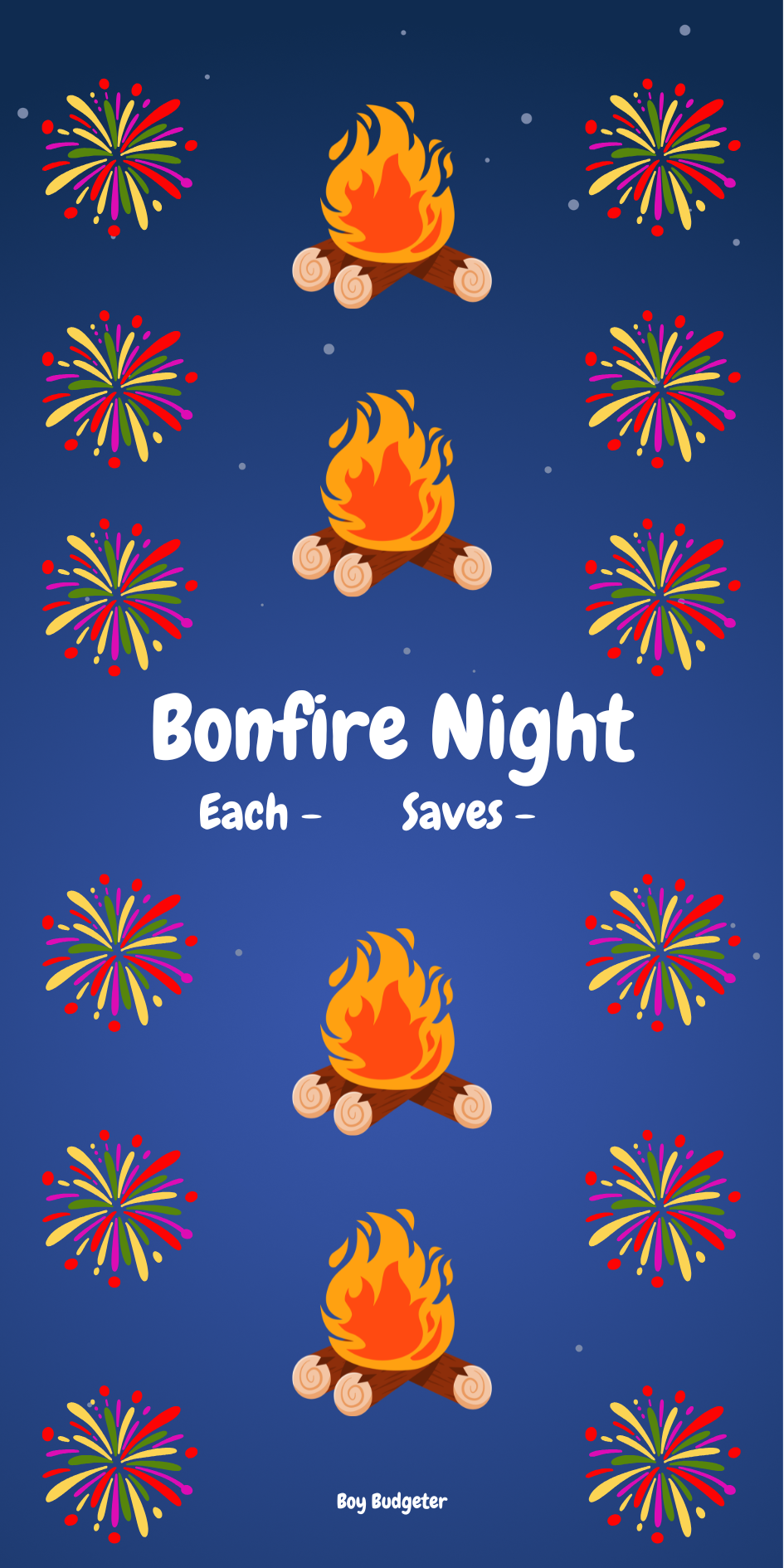 Bonfire Night Savings Challenge & Insert