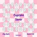Cupcake themed mini savings challenge tracker - handmade laminated budgeting card
