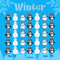 Winter themed mini savings challenge tracker - handmade laminated budgeting card

