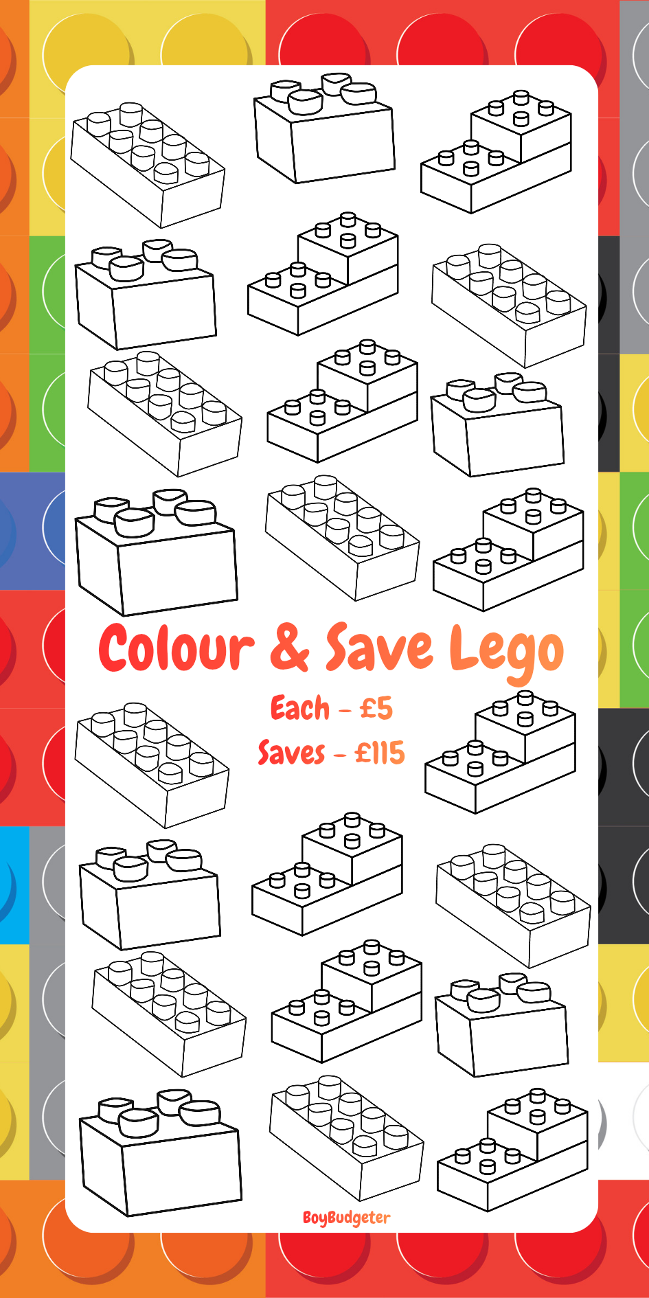 Colour & Save Lego Savings Challenge