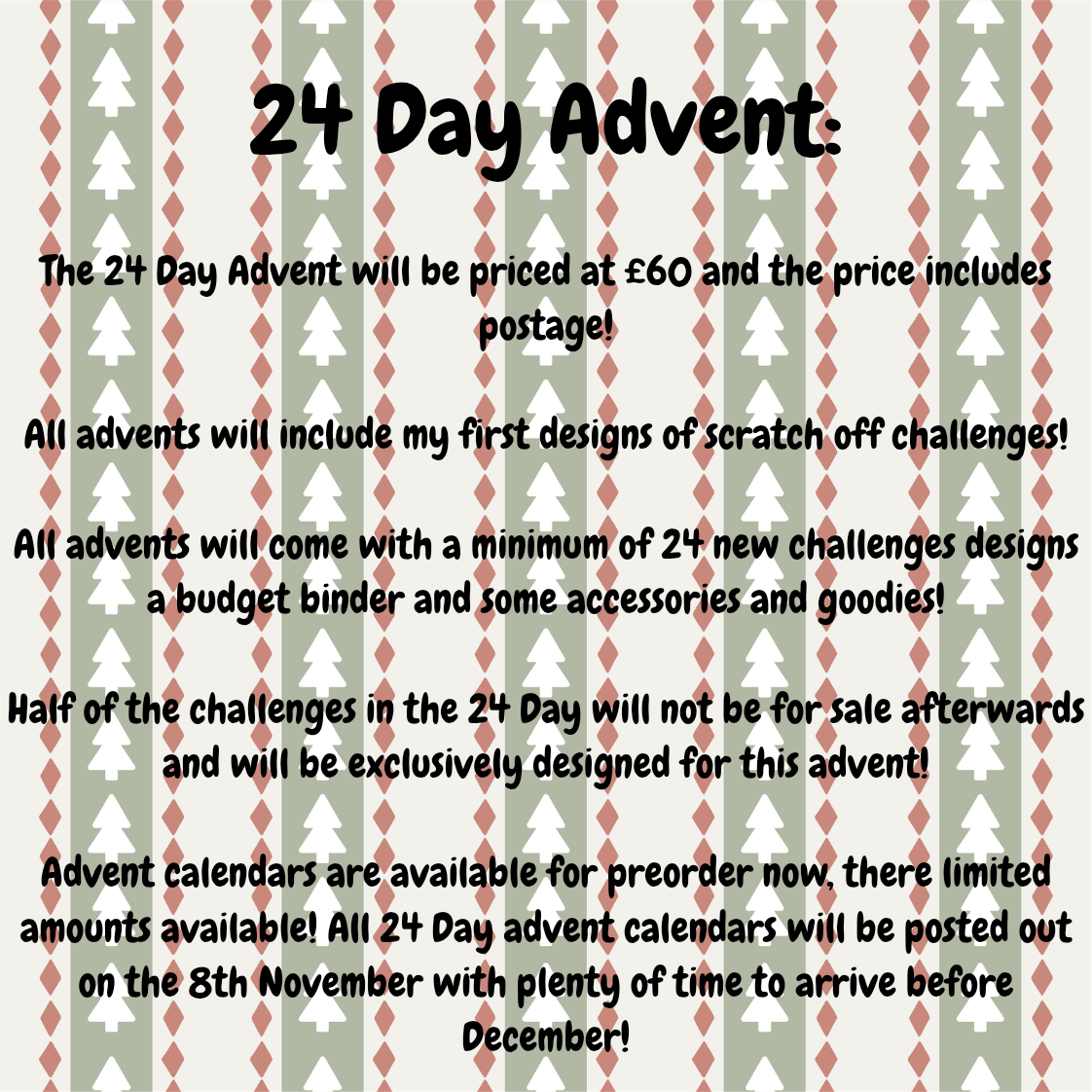 24 Day Advent Calendar printable savings challenge with daily budgeting activities
