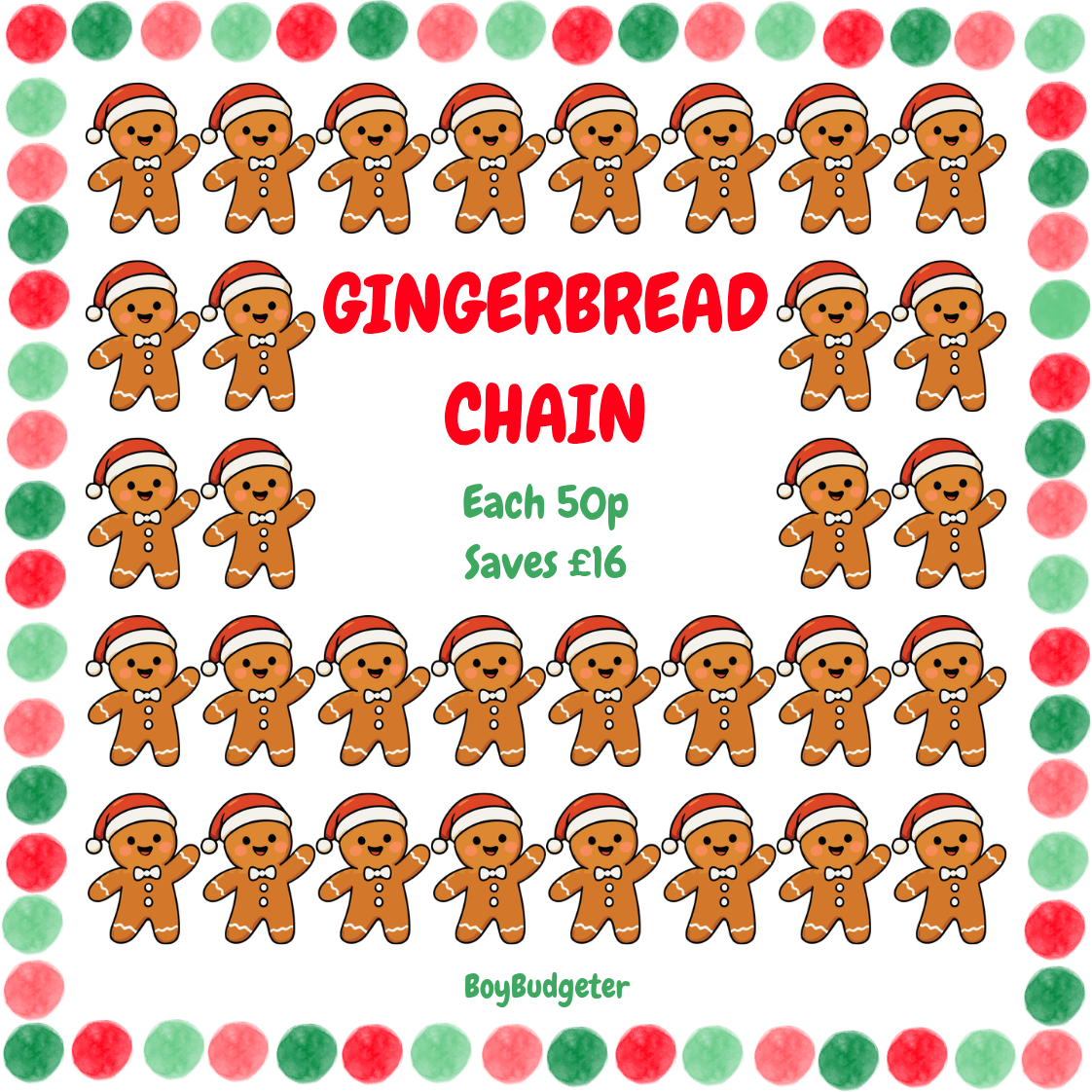 Gingerbread Chain Mini Savings Challenge