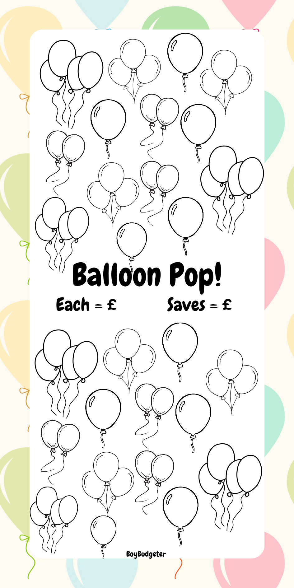 Balloon Pop Savings Challenge