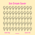 Ice cream cone pattern with text on a yellow background