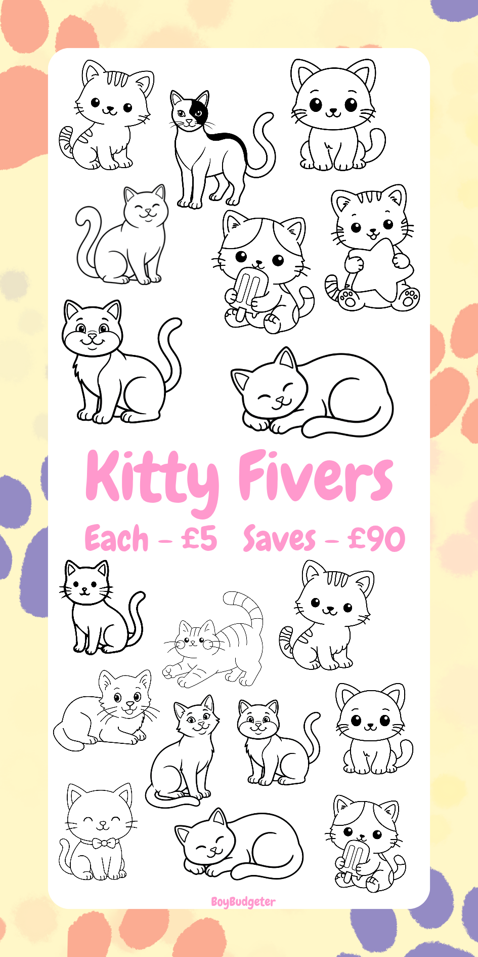 Kitty Fivers Savings Challenge