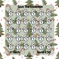 Save the snowmen winter mini savings challenge tracker - handmade laminated budgeting card

