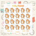 Kitty pounds cat themed mini savings challenge tracker - handmade laminated budgeting card
